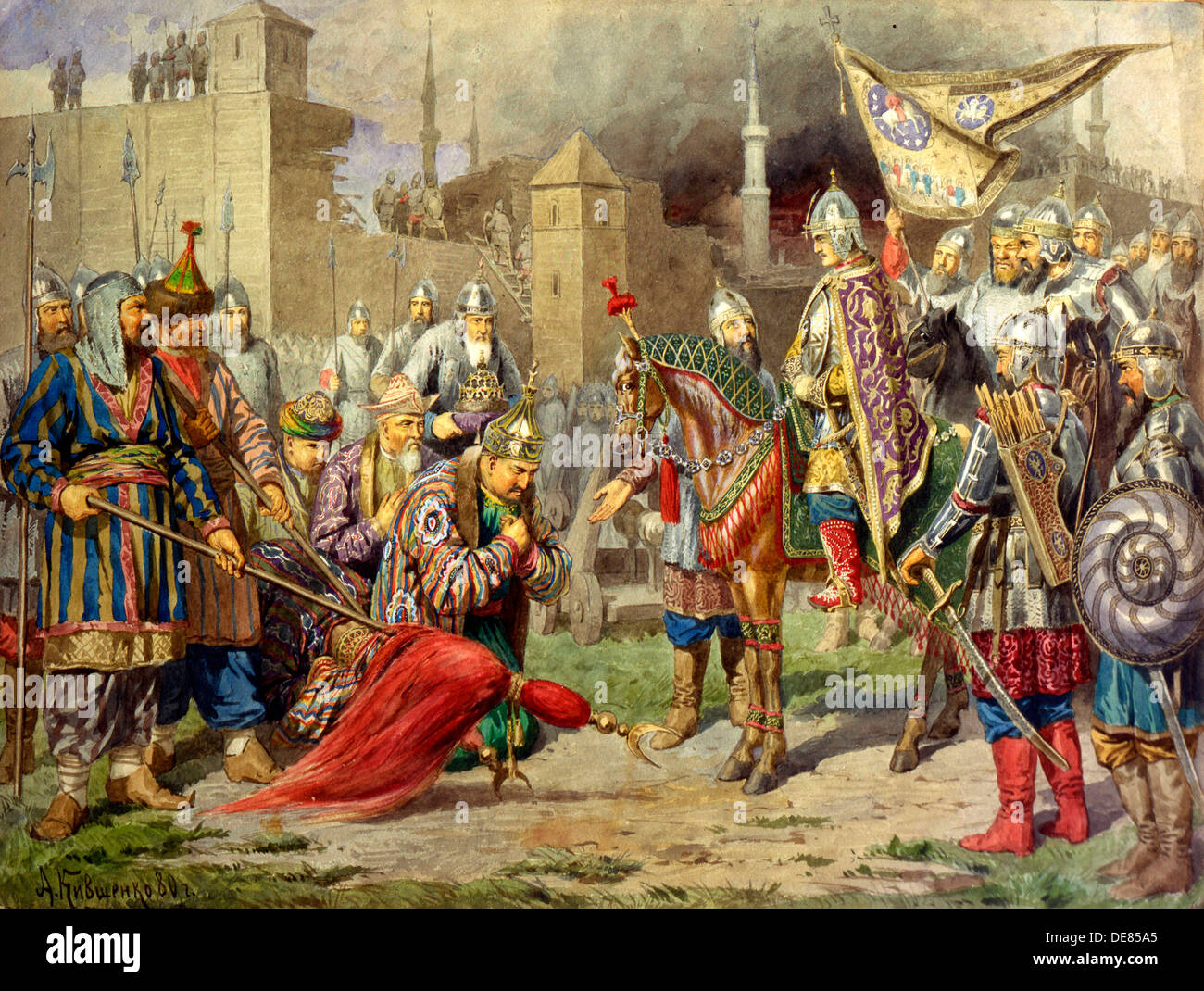'Lo Zar Ivan IV conquista di Kazan in 1552', 1880. Artista: Aleksey Kivshenko Foto Stock