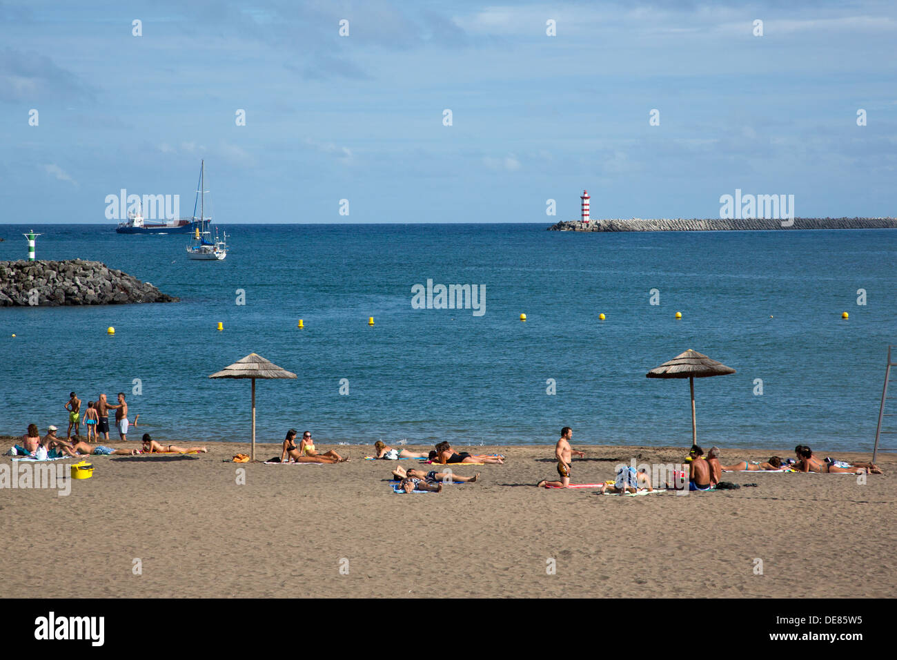 Praia da Vitória , Ilha Terceira , Açores, Terceira island , Azzorre , Beach Foto Stock