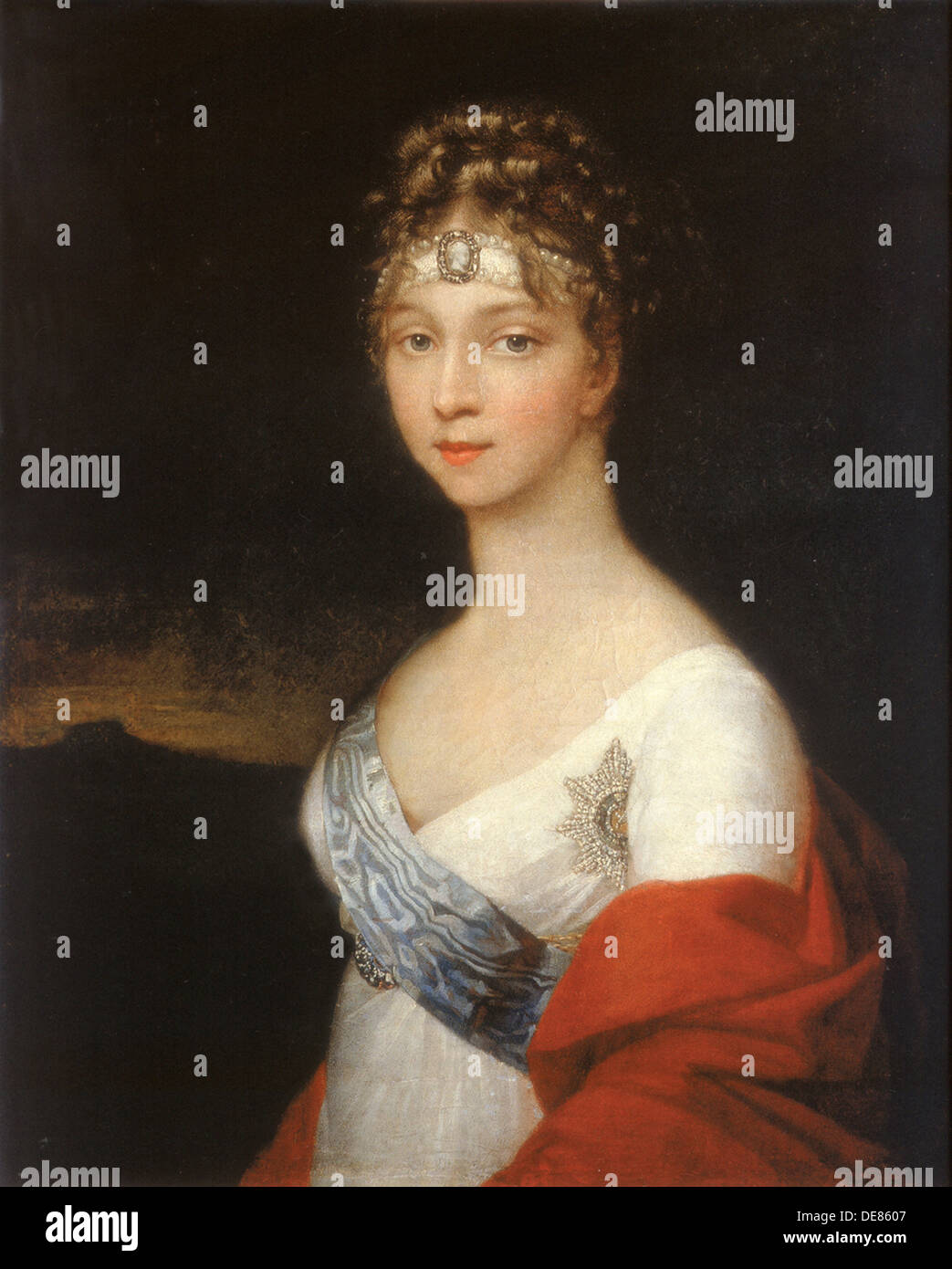 Ritratto di imperatrice Elisabetta Alexeievna, Principessa Luisa di Baden (1779-1826), dopo il 1806. Artista: Anonimo Foto Stock