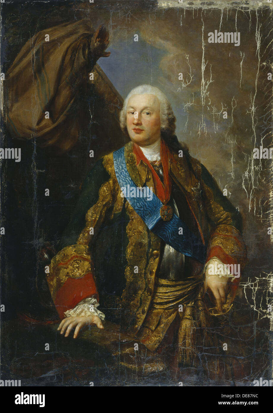 Ritratto del principe Mikhail Nikitich Volkonsky (1713-1788), metà del XVIII sec.. Artista: Anonimo Foto Stock