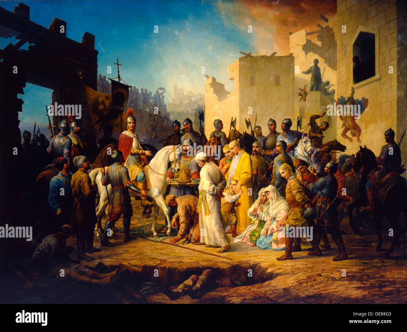 'Lo Zar Ivan IV conquista di Kazan in 1552', 1894. Artista: Pyotr Shamshin Foto Stock