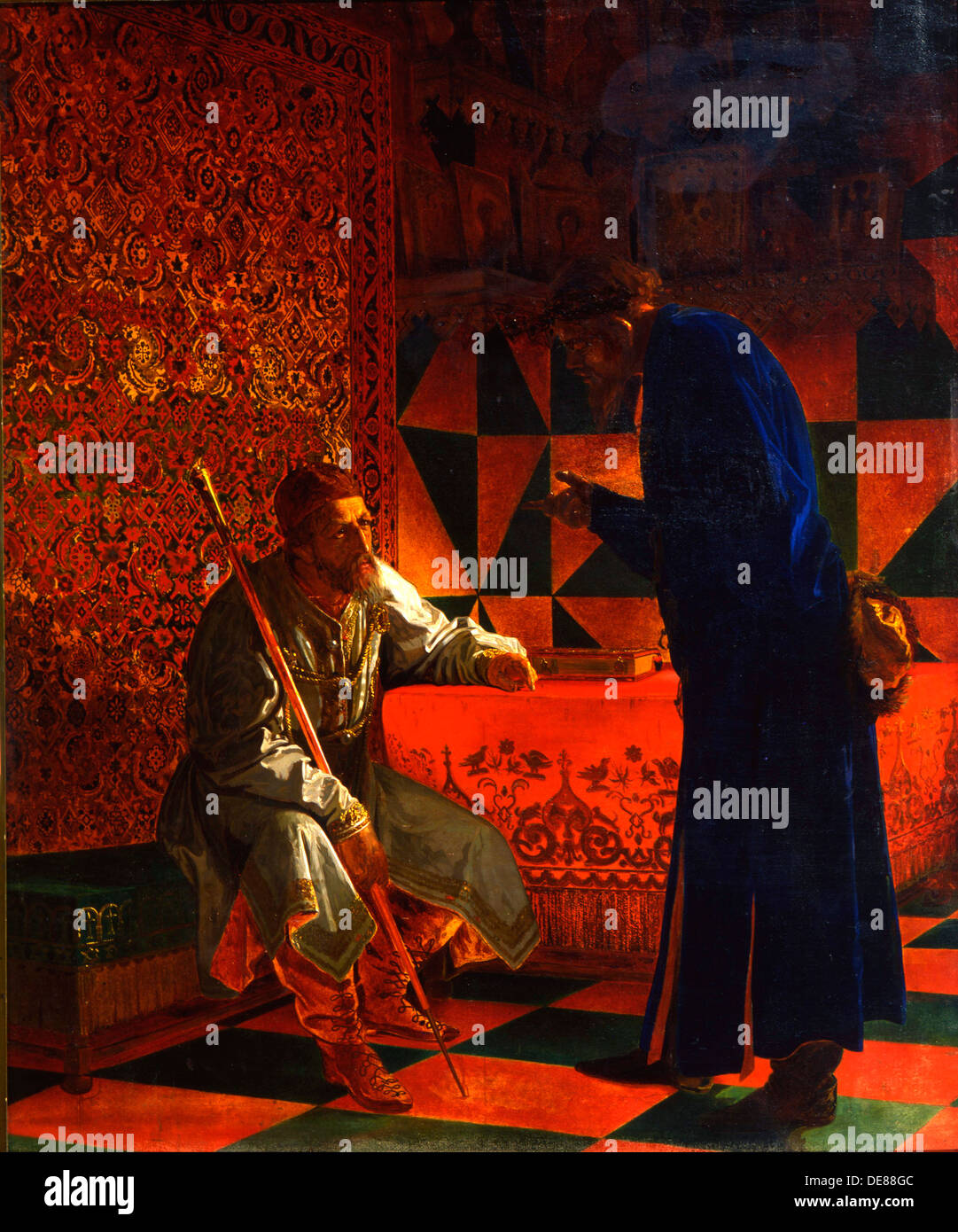 "Ivan IV e Malyuta Skuratov', 1870. Artista: Grigori Sedov Foto Stock