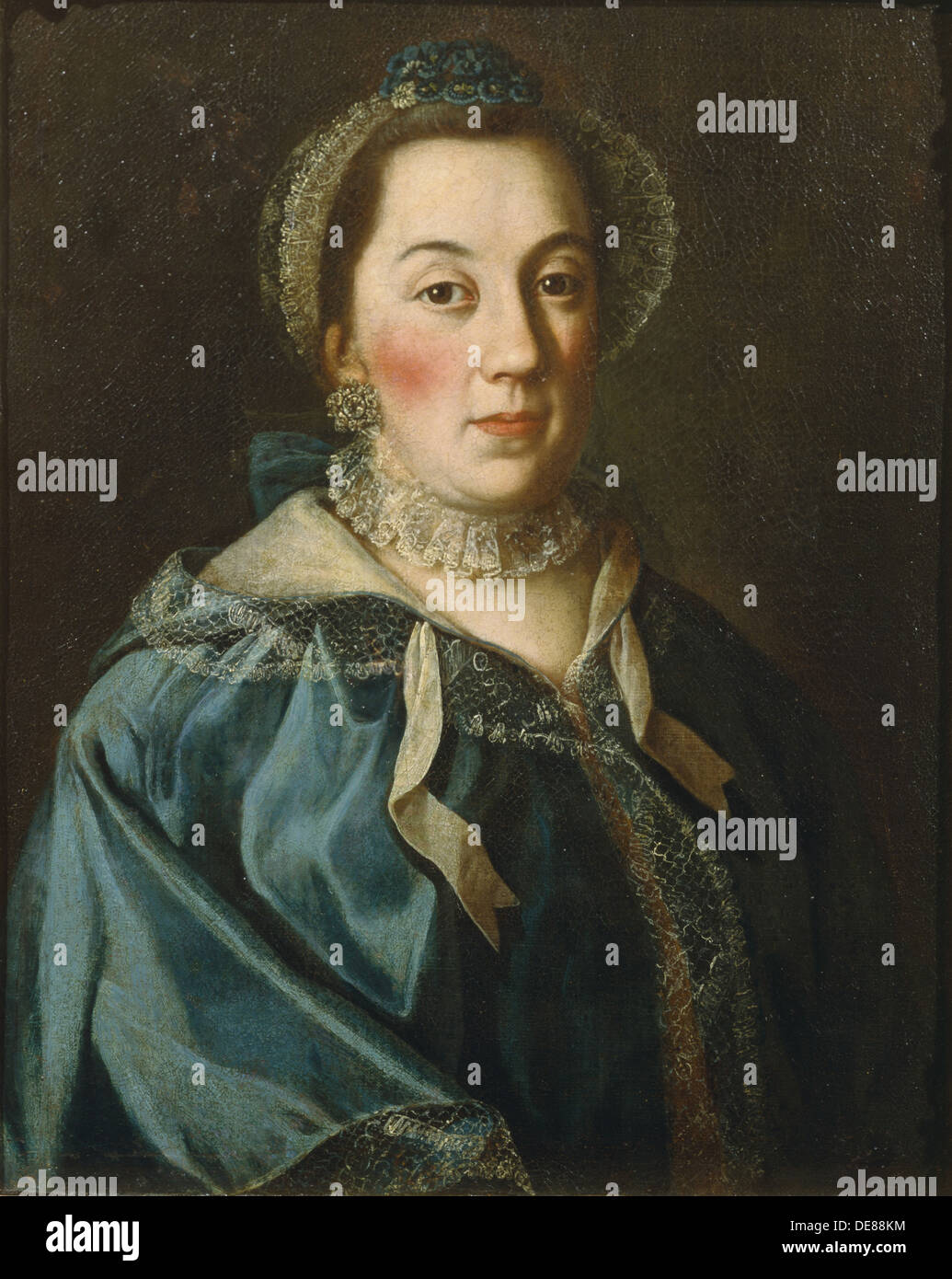 Ritratto della contessa Yelizaveta Franzevna Buturliina, 1763. Artista: Antropov, Alexei Petrovich (1716-1795) Foto Stock