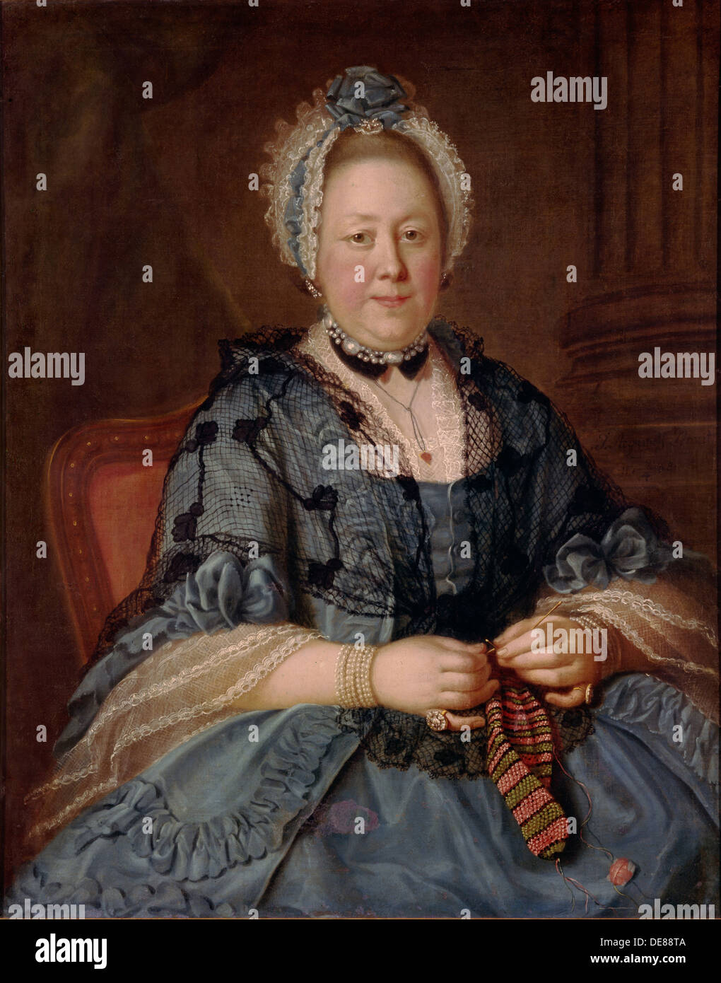 Ritratto della contessa Tolstaya, née Lopukhina, 1768. Artista: Argunov, Ivan Petrovich (1729-1802) Foto Stock