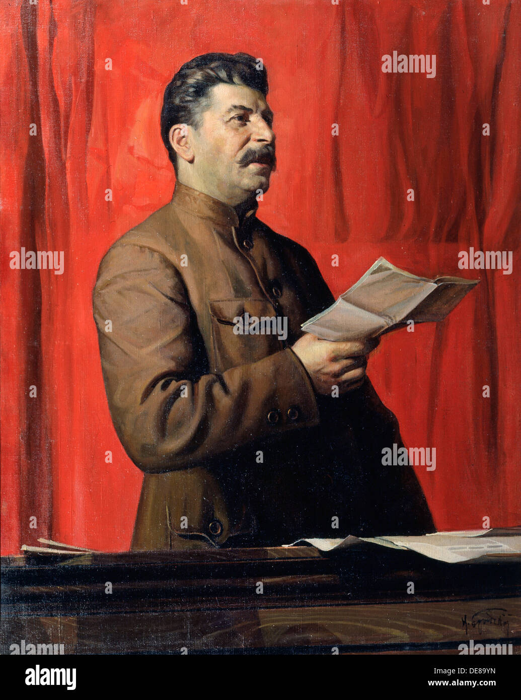 " Ritratto di Joseph Stalin", 1933. Artista: Isaak Brodsky Foto Stock
