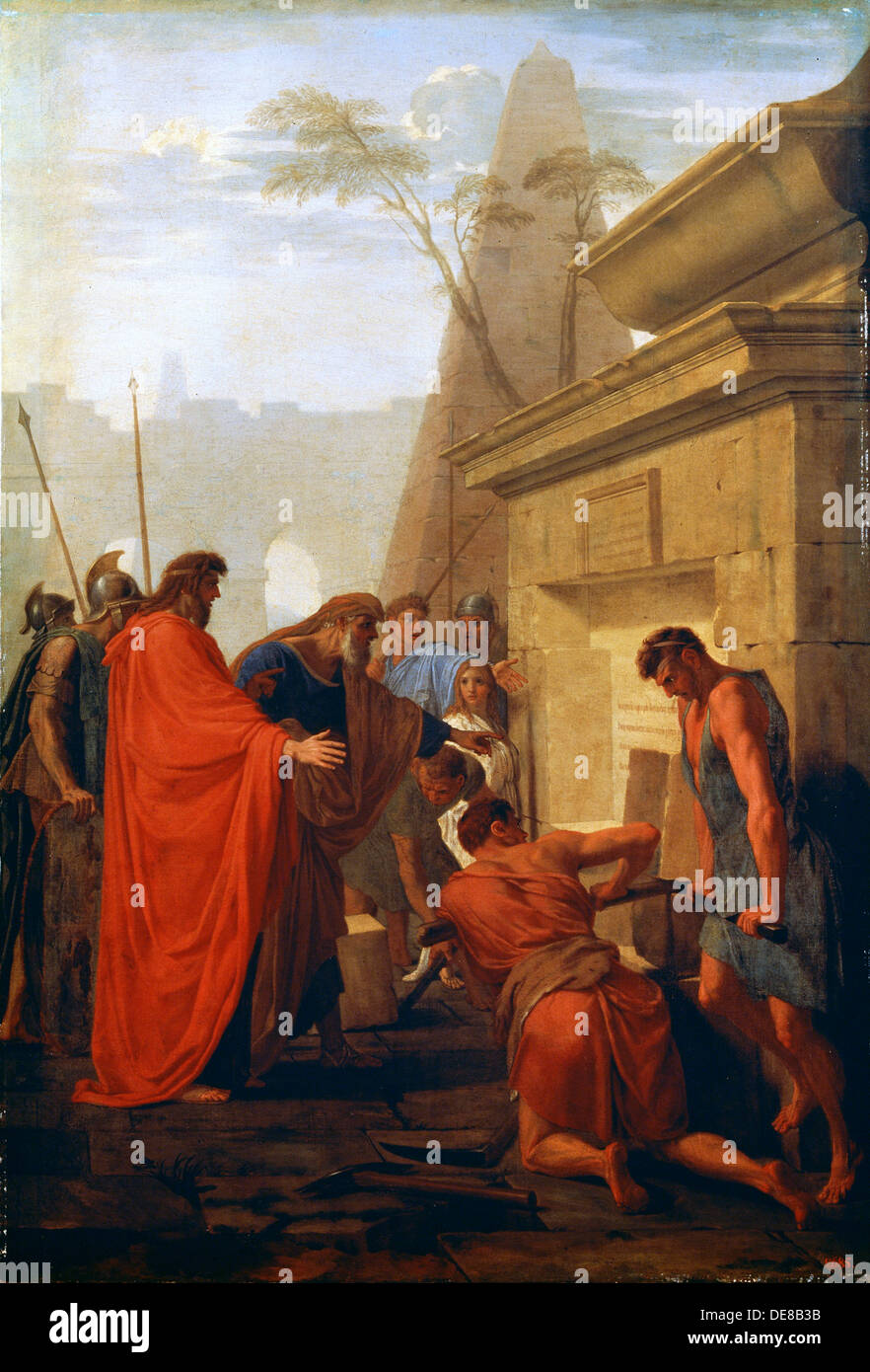 'Darius la grande apertura della tomba di Nitocris', del XVII secolo. Artista: Eustache Le Sueur Foto Stock