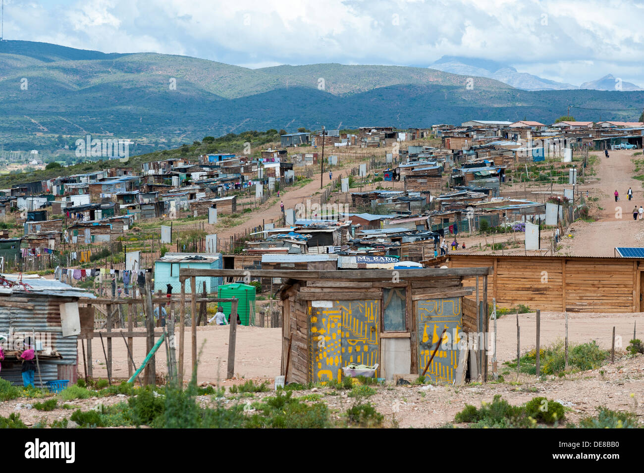 Un nuovo insediamento lungo l'autostrada N2 nella Western Cape del Sud Africa Foto Stock