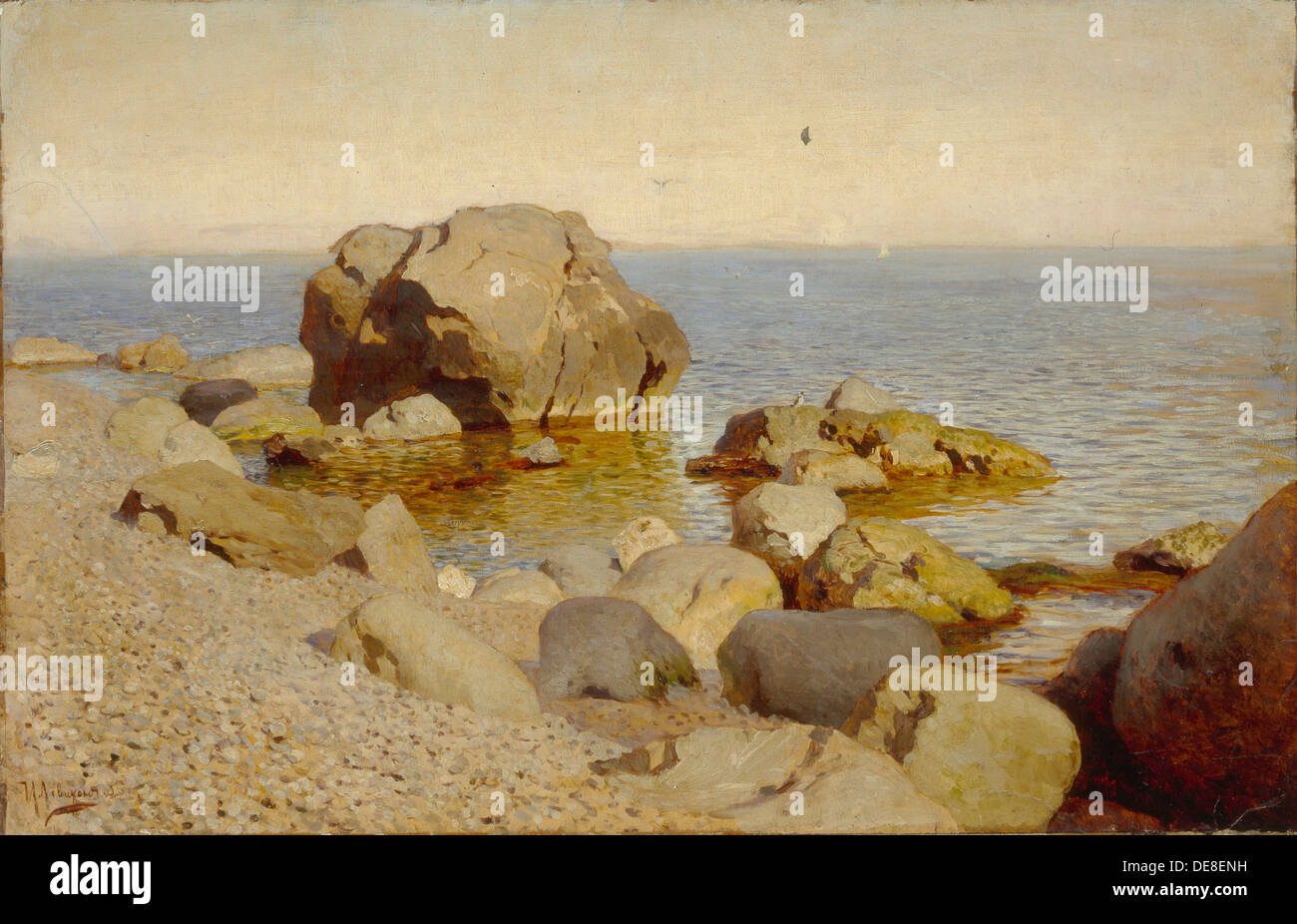 Seashore. La Crimea, 1886. Artista: Levitan, Isaak Ilyich (1860-1900) Foto Stock