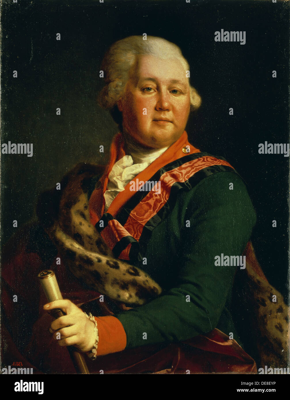 Ritratto del Conte Valentin Platonovich Ivanovich Musin-Pushkin (1735-1804), Fine 1780s. Artista: Levitsky, Dmitri Grigorievich (1735-1822) Foto Stock