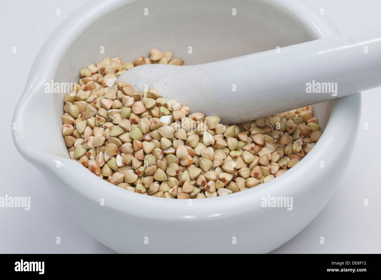 Il grano saraceno, Echter su Buchweizen, Gemeiner Buchweizen, Körner, Korn, Fagopyrum esculentum Foto Stock