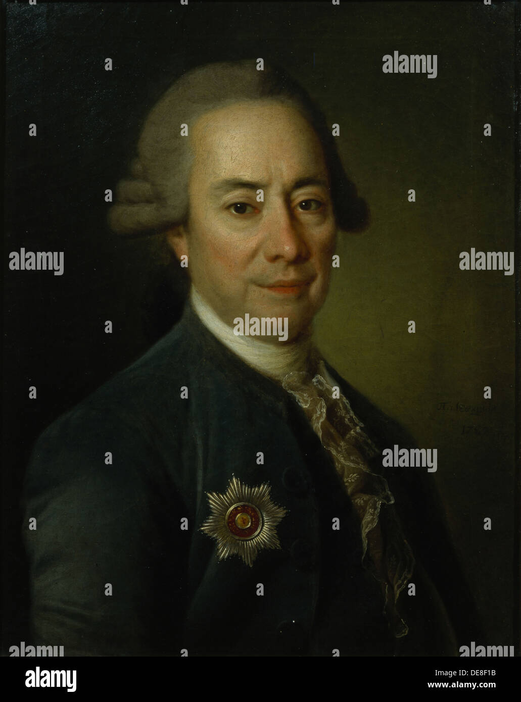 Ritratto di Pyotr Vasilyevich Bakunin (1725-1786), 1782. Artista: Levitsky, Dmitri Grigorievich (1735-1822) Foto Stock