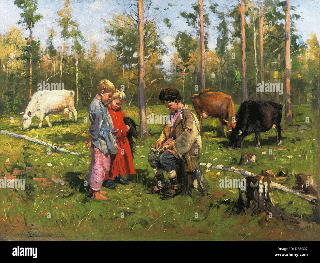 Pastore Boys, 1903-1904. Artista: Makovsky Vladimir Yegorovich (1846-1920) Foto Stock