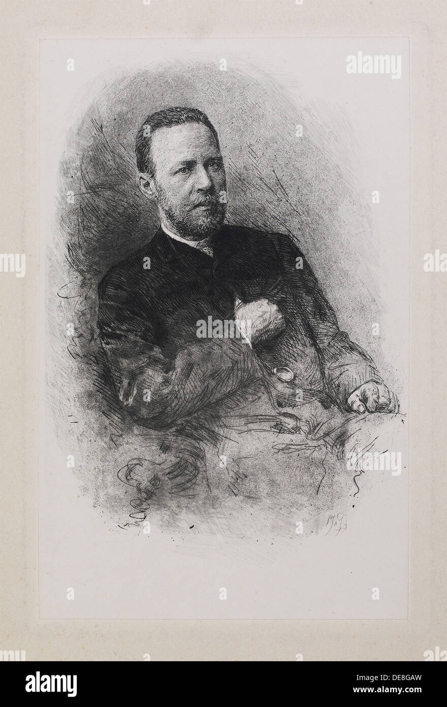 Ritratto dello storico e giornalista Sergey Nikolayevich Shubinsky (1834-1913), 1900s. Artista: Mate (Mathé), Vasily Vasilyevich (1856-1917) Foto Stock