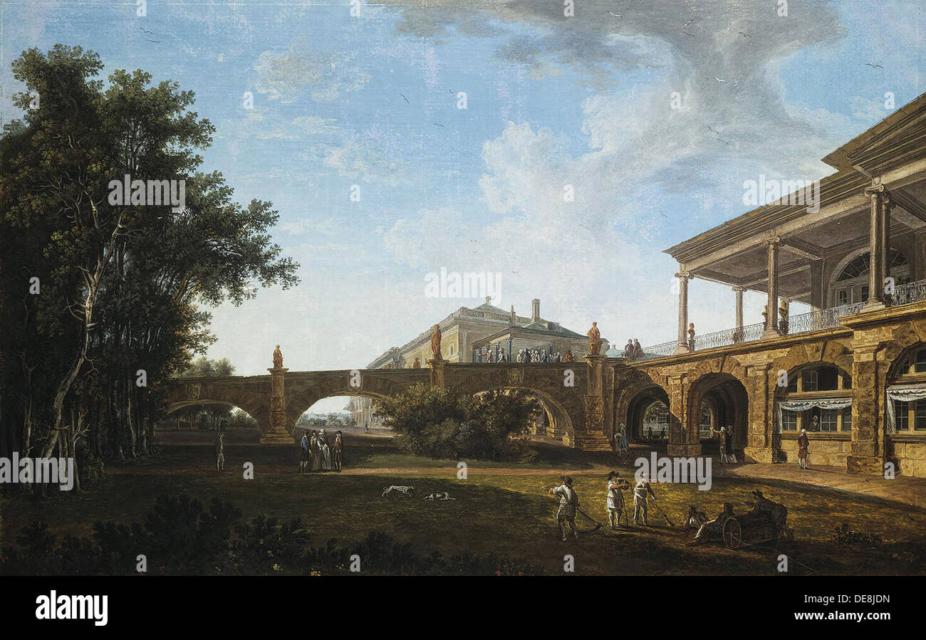 Rampa della Cameron Gallery nel parco a Carskoe Selo, 1794. Artista: Petrov, Vasily Petrovich (1770-1810) Foto Stock