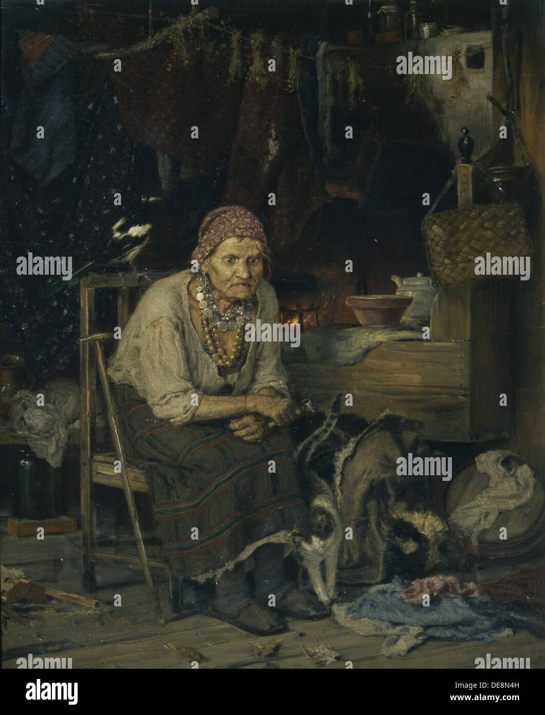 Una strega, 1879. Artista: Savitsky, Konstantin Apollonovich (1844-1905) Foto Stock