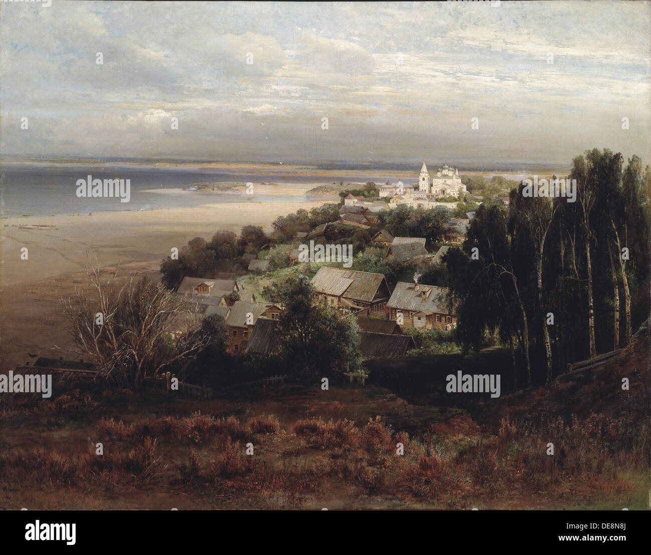 L'Ascensione Pechersky monastero vicino a Nizhny Novgorod, 1871. Artista: Savrasov, Alexei Kondratyevich (1830-1897) Foto Stock