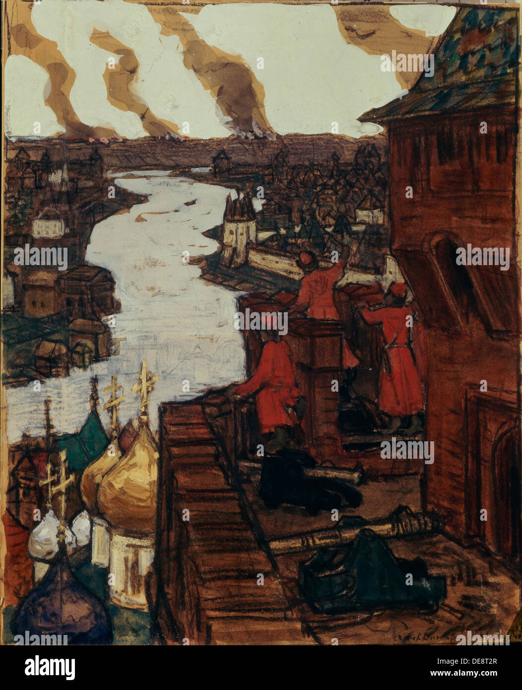 Tartari sono venuta! Fine del XIV secolo, 1909. Artista: Vasnetsov, Appolinari Mikhaylovich (1856-1933) Foto Stock