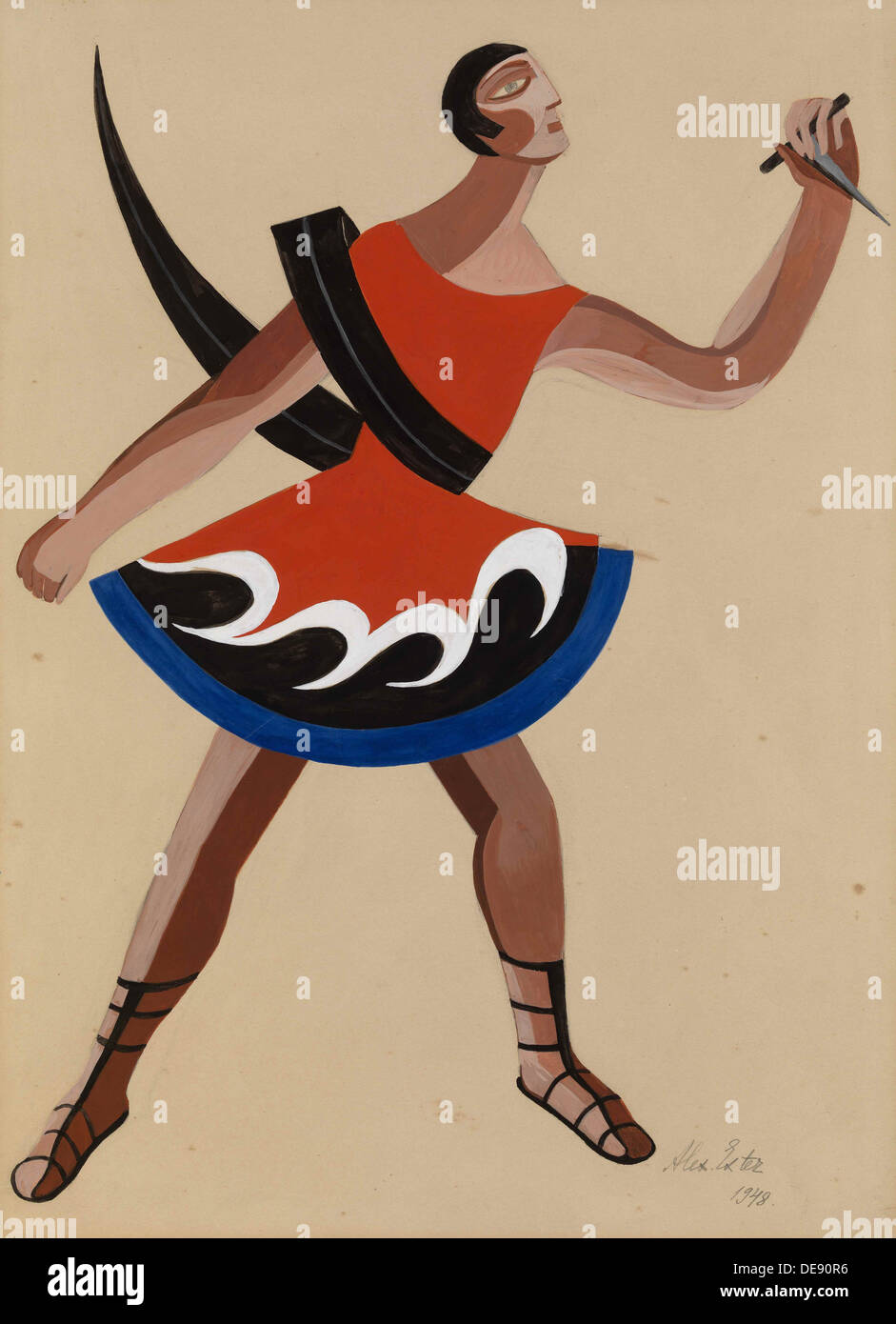 Costume Design per il gioco le donne fenicie di Euripide, 1948. Artista: Exter, Alexandra Alexandrovna (1882-1949) Foto Stock