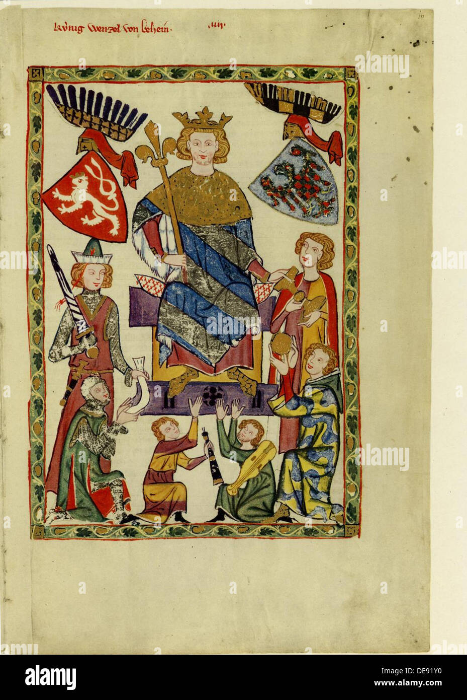 Re Venceslao II di Boemia (dal Codex Manesse), tra 1305 e 1340. Artista: Anonimo Foto Stock