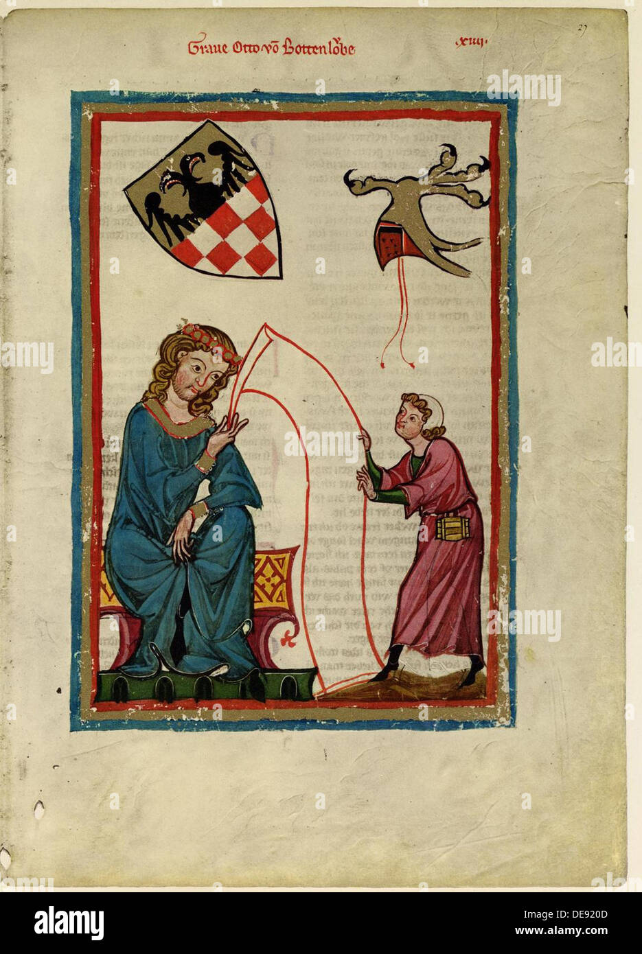 Conte Otto von Botenlauben (dal Codex Manesse), tra 1305 e 1340. Artista: Anonimo Foto Stock