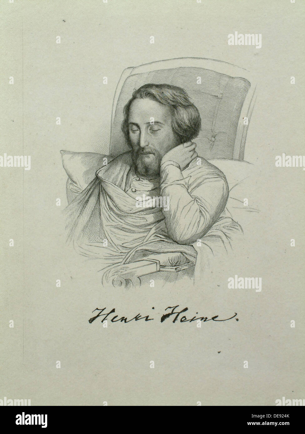 Ritratto del poeta Heinrich Heine (1797-1856), 1851. Artista: Gleyre, Charles (1808-1874) Foto Stock
