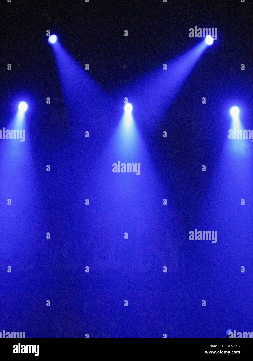 Blu luci dello stadio Foto Stock