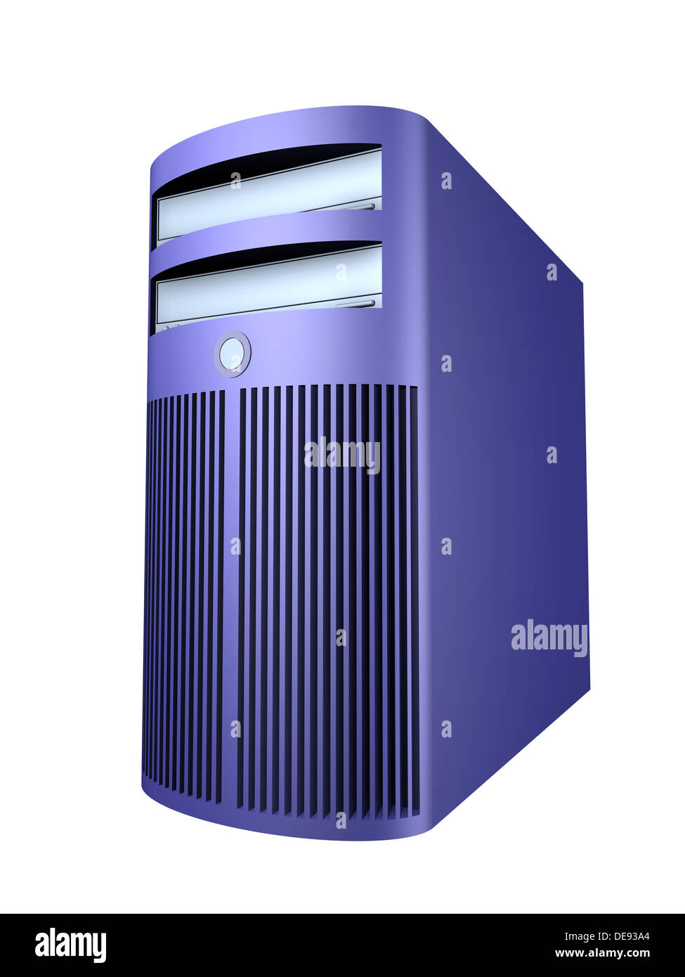 3D reso PC Tower. Isolato su bianco. Foto Stock