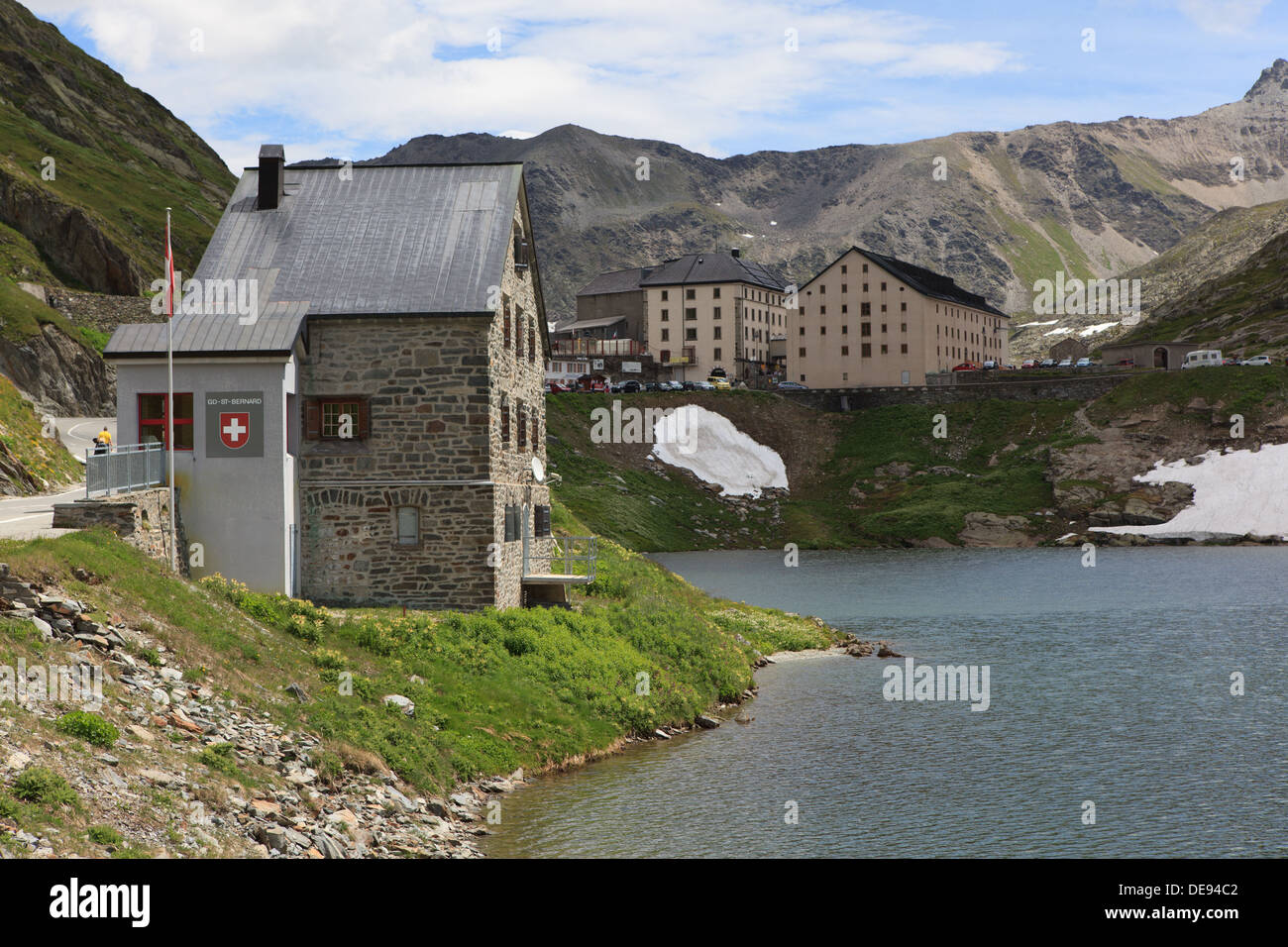 Il confine tra Italia e Svizzera, st. Bernhard Pass Foto Stock
