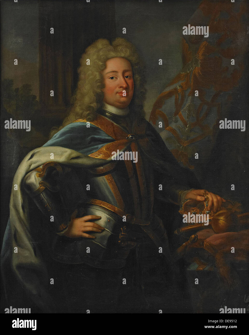 Ritratto di Re Federico I di Svezia (1676-1751). Artista: Schroeder, Georg Engelhard (1684-1750) Foto Stock