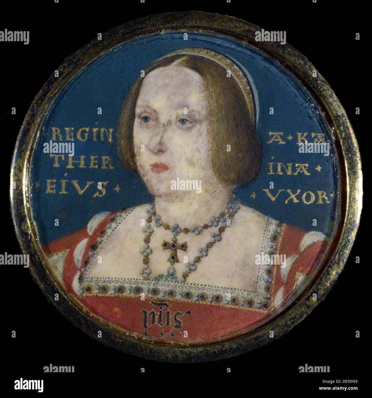 Ritratto della regina Caterina d'Aragona (1485-1536), c. 1525. Artista: Horenbout (Hornebolte), Lucas (1490/95-1544) Foto Stock