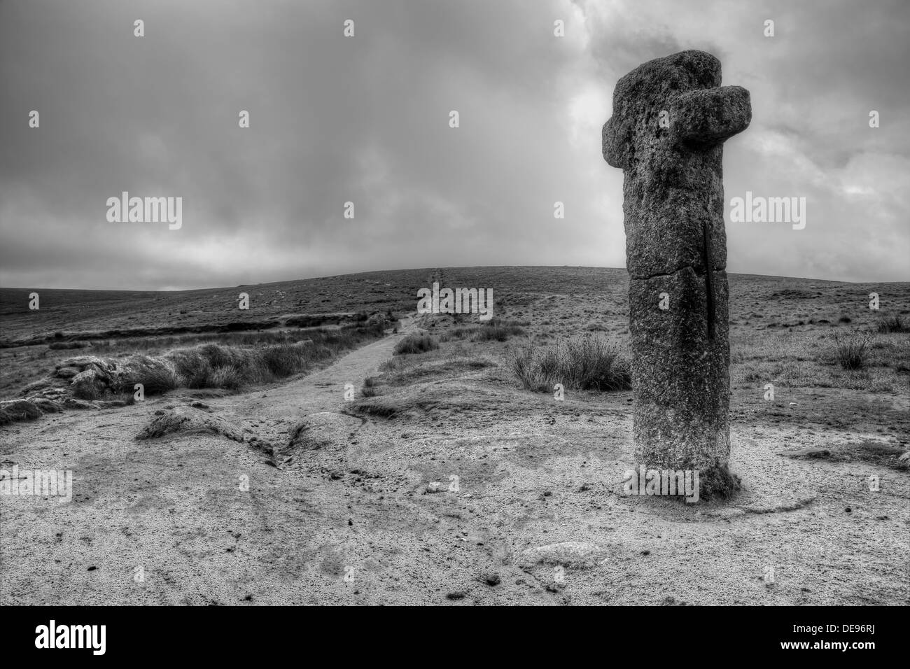 Nun's Croce deve essere di circa il più conosciuto di Dartmoor di croci di granito Foto Stock