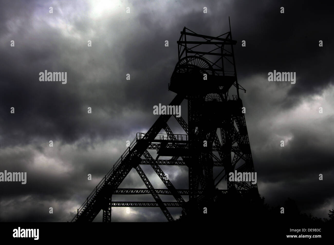 Colliery Pit testa ingranaggio di avvolgimento Lancs REGNO UNITO Inghilterra Foto Stock
