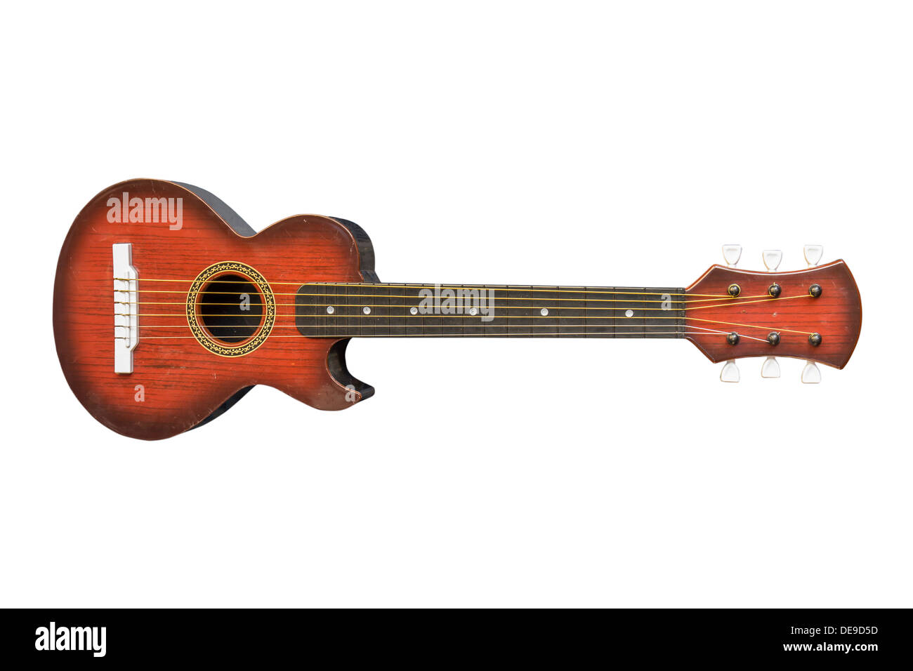 Arte acustica audio ponte di sfondo marrone corda bambini classico paese cavo design spettacolo tastiera folk fret Foto Stock