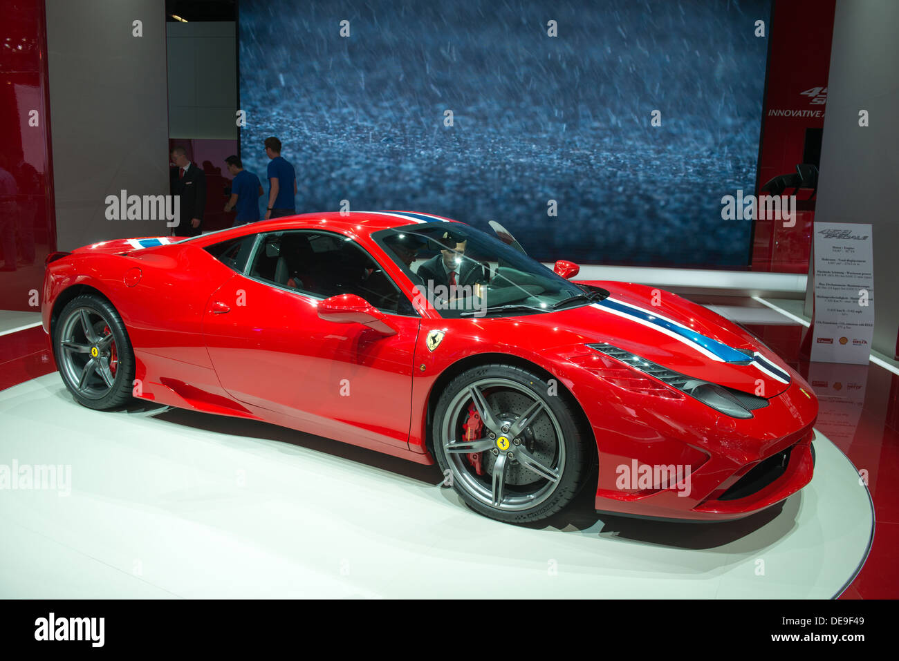 Francoforte, Germania - 11 settembre: Frankfurt International Motor Show (IAA) 2013. Ferrari 458 Speciale - Premiere mondiale Foto Stock