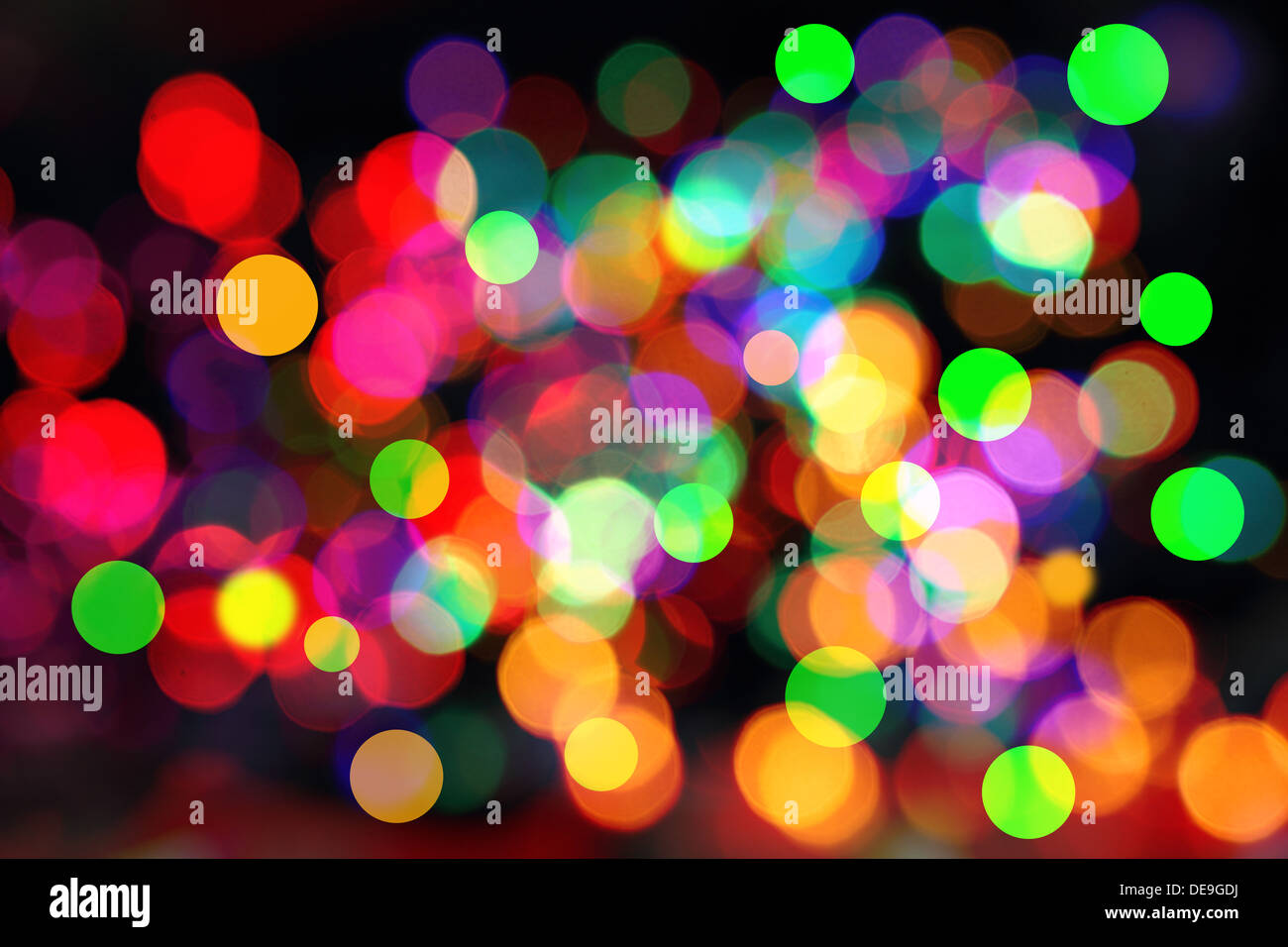 Abstract circolare sfondo bokeh di luci multicolori Foto Stock