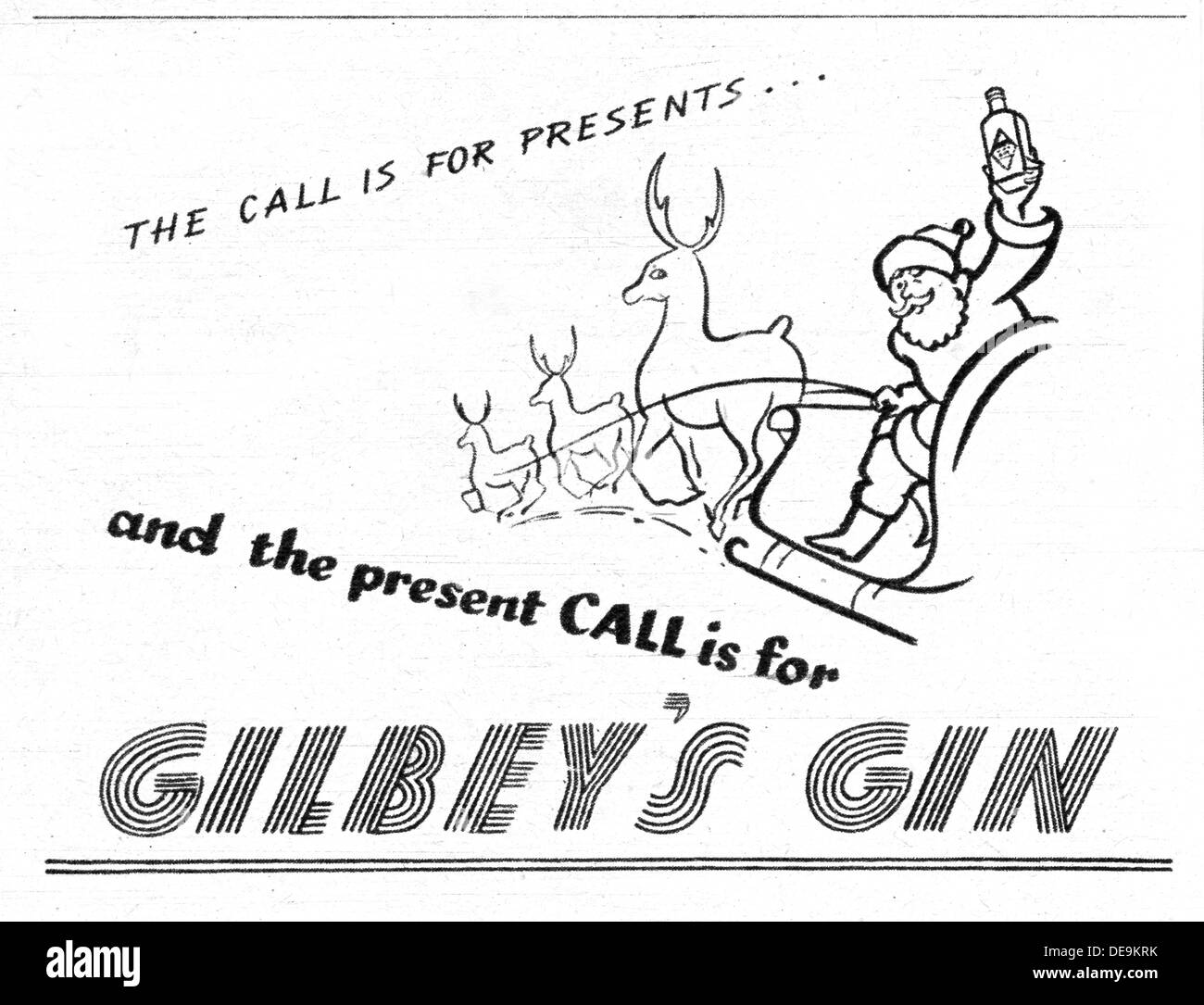 1947 Annuncio per Gilbey's Gin Foto Stock