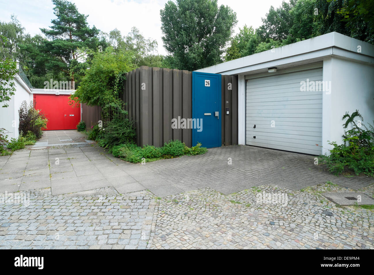 Casa Famiglia a Hansaviertel alloggiamento modernista estate a Berlino Germania Foto Stock