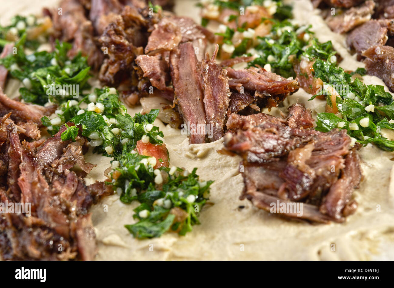 Hummus con pane pita Foto Stock