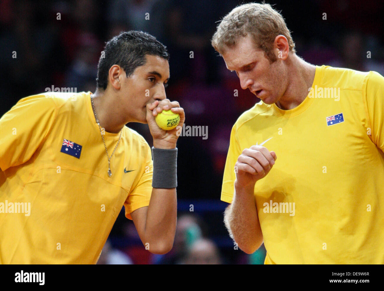 Sett. 14, 2013 - 14.09.2013, Warszawa, tennis, Davis Cup World Group play-off, Polska - Australia, Nick Kyrgios, Chris Guccione (AUS), UFT. Tomasz Jastrzebowski / Foto Olimpik Foto Stock