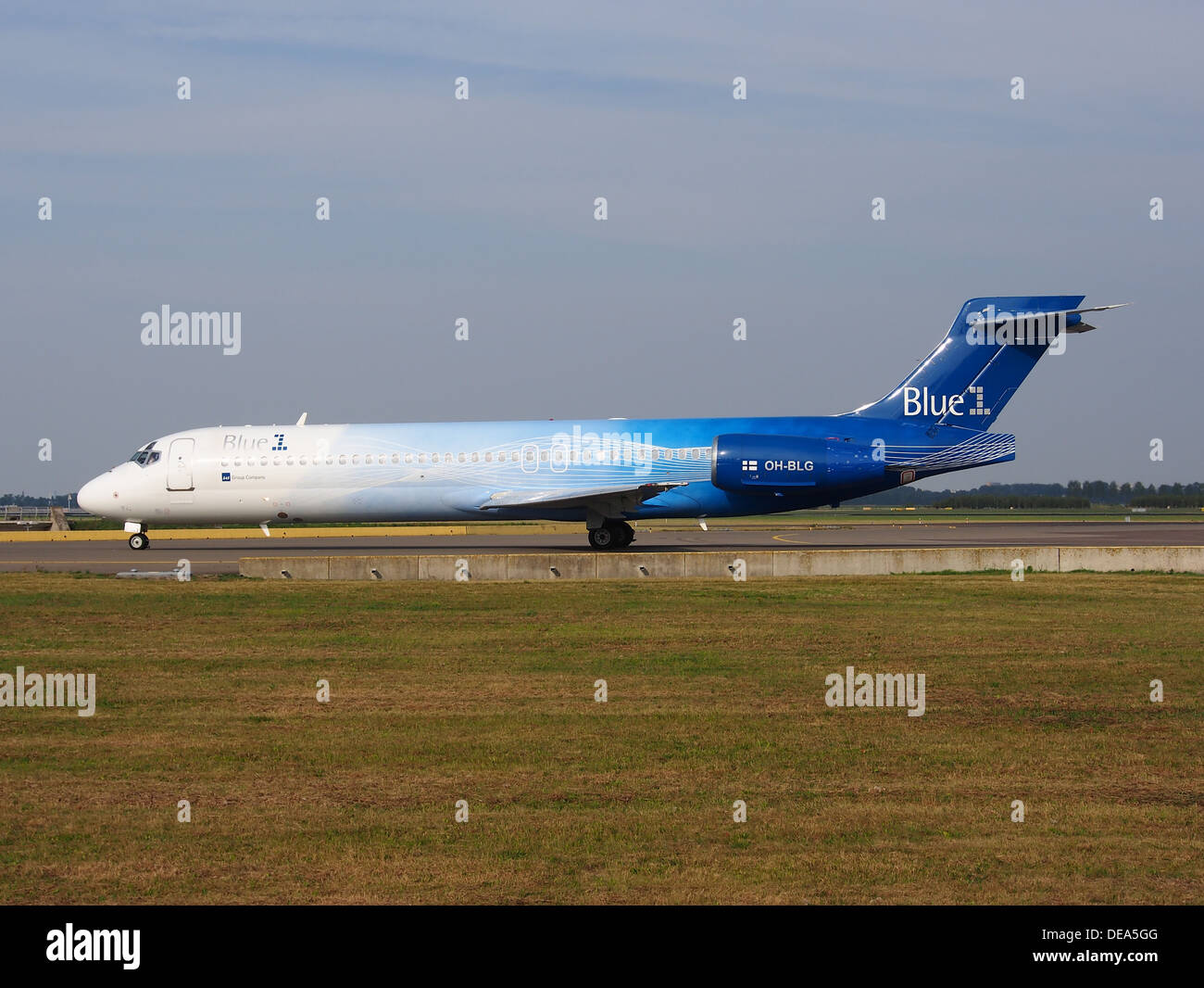 OH-blu di BLG1 Boeing 717-2CM - cn 55059 rullaggio, 25agosto2013 003 Foto Stock