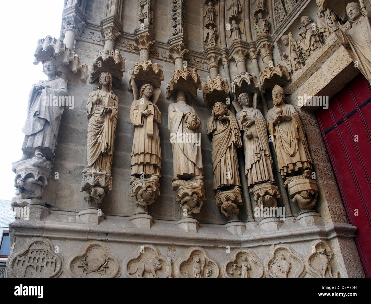 Statue della cattedrale di Amiens Foto Stock