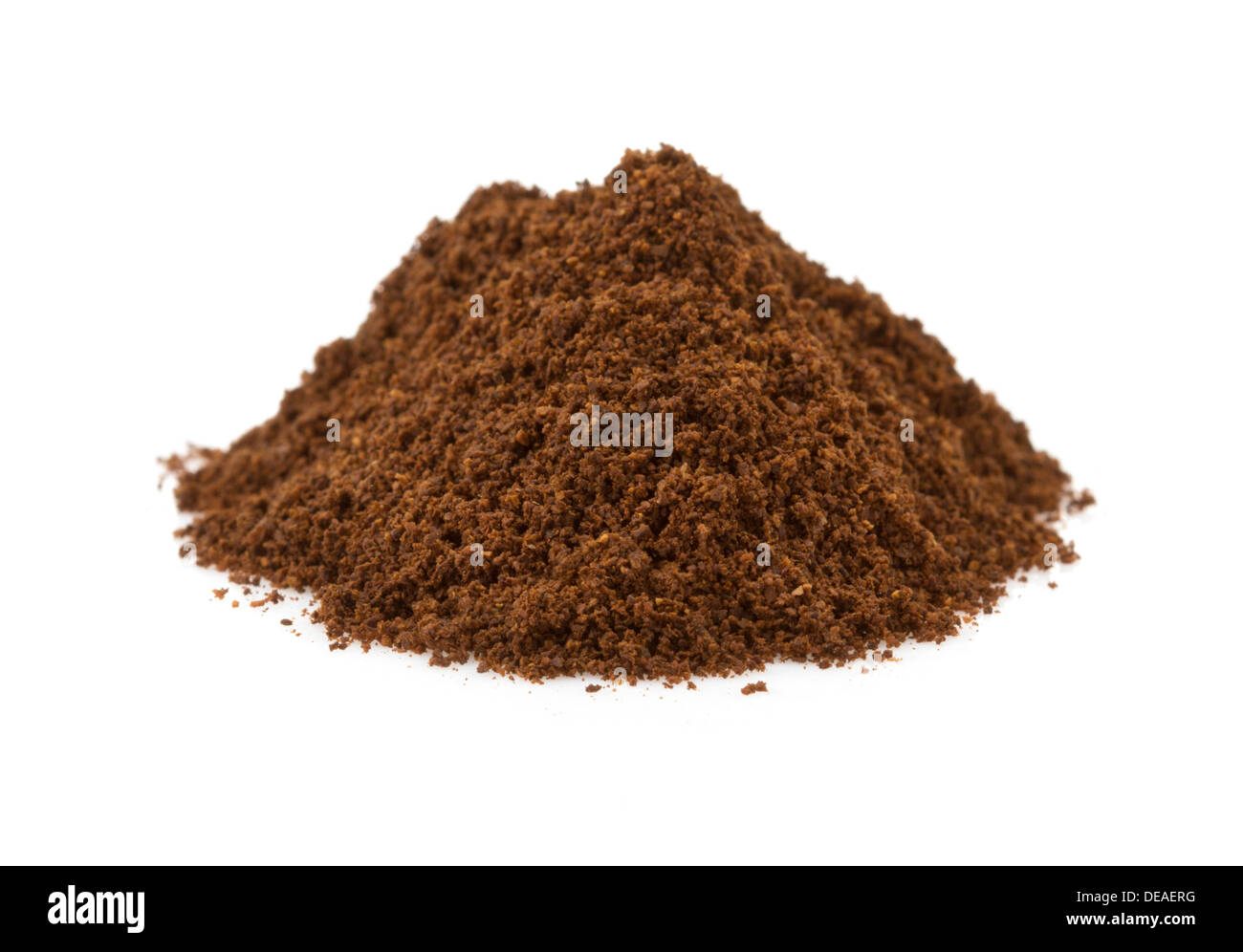 Fondi di caffè isolato su sfondo bianco Foto Stock