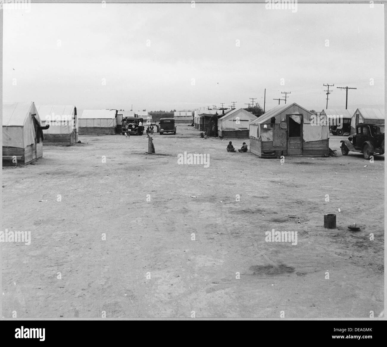 Un campo coltivatore per raccoglitori di luppolo al Vosberg Ranch nella contea di Maricopa, Arizona, che fornisce informazioni sulla manodopera agricola nella regione, in particolare sul processo di raccolta del luppolo. Foto Stock