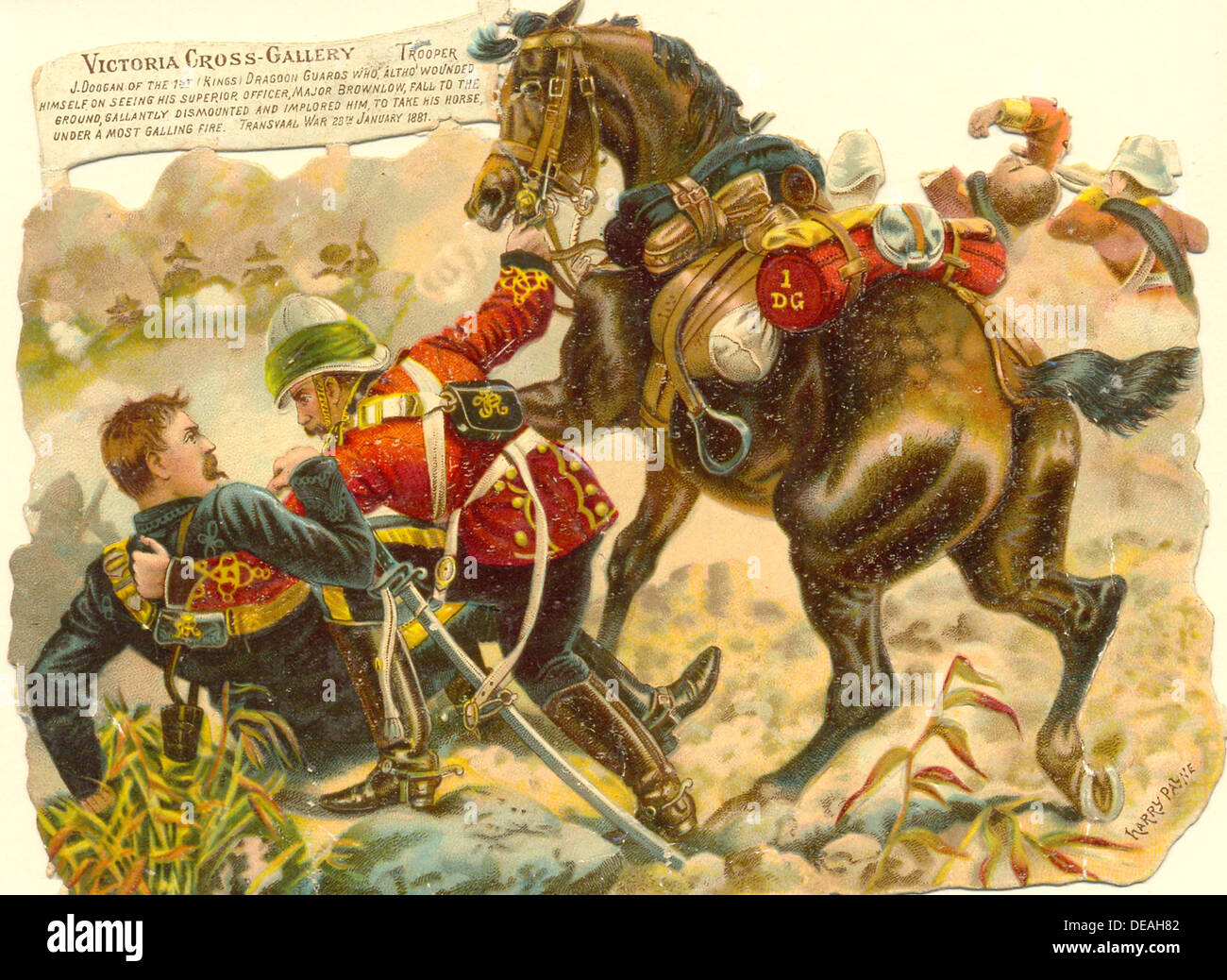Chromolithographed Die-cut rottame dal Victoria Cross Galleria dell'artista Harry Payne Foto Stock