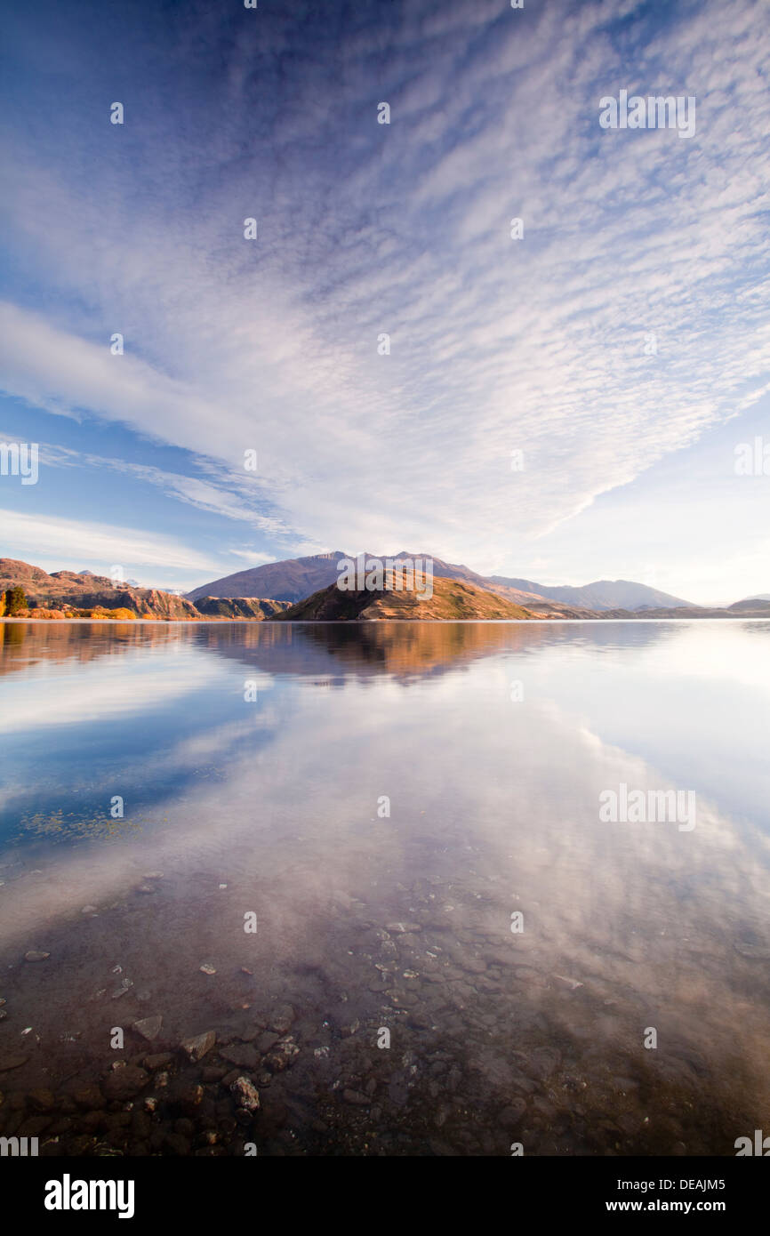 Il lago Wanaka, Isola del Sud, Nuova Zelanda Foto Stock