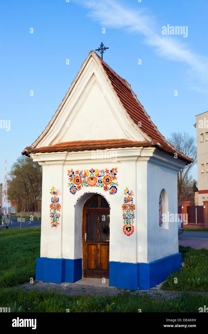 Cappella di San Giovanni di Nepomuk, costruito nel 1701, Straznice, Hodonin district, la Moravia Meridionale regione, Repubblica Ceca, Europa Foto Stock