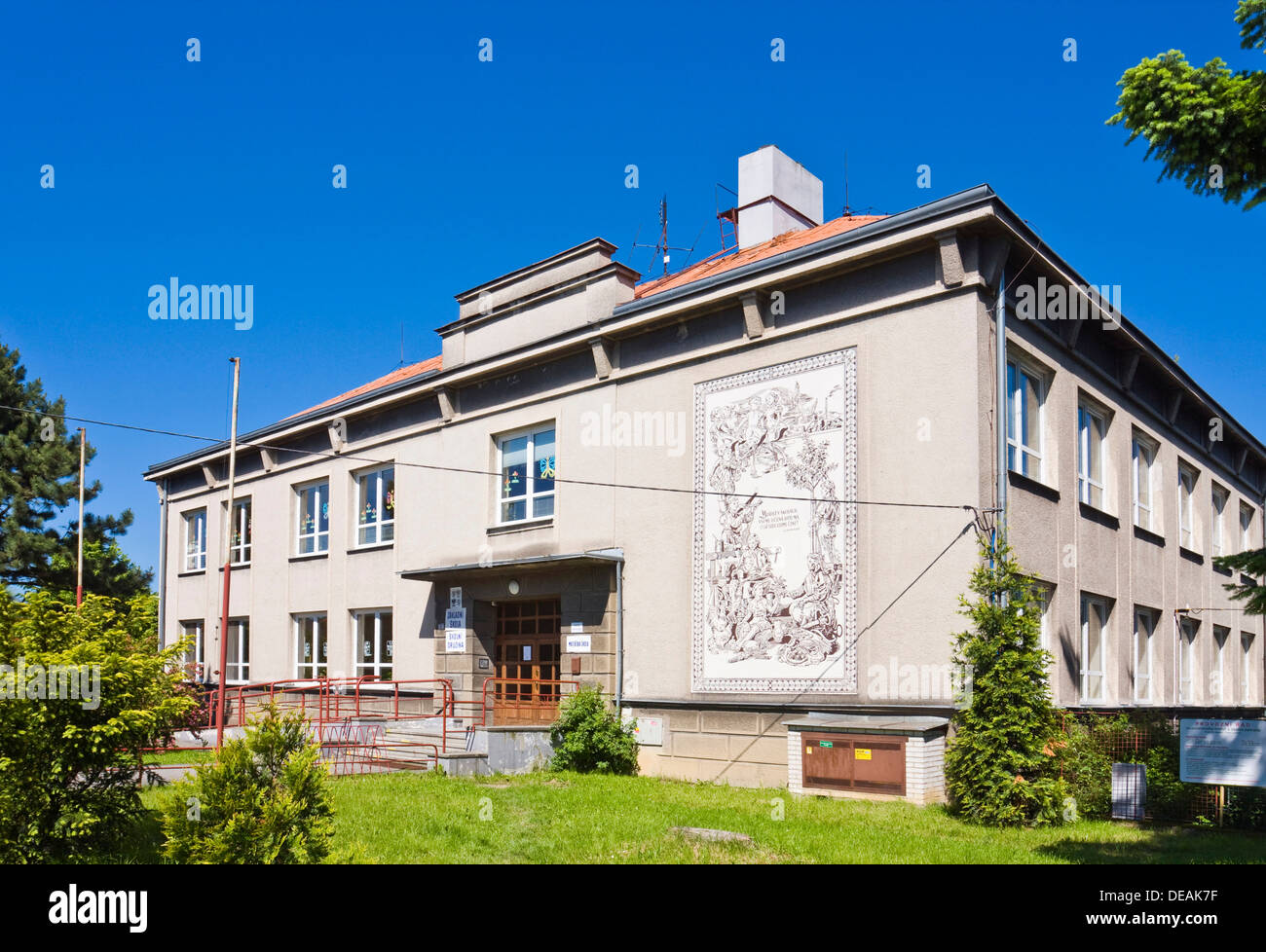 Scuola in Lucina, Frydek-Mistek distretto, regione di Moravskoslezsky, Repubblica Ceca, Europa Foto Stock