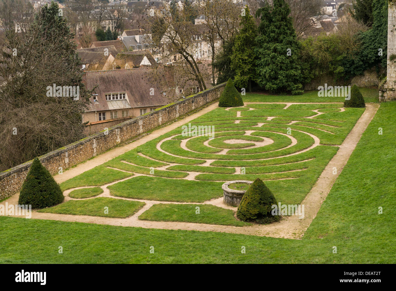 Jardins de l'Evêché, Chartres, Eure-et-Loir, centro, Francia Foto Stock
