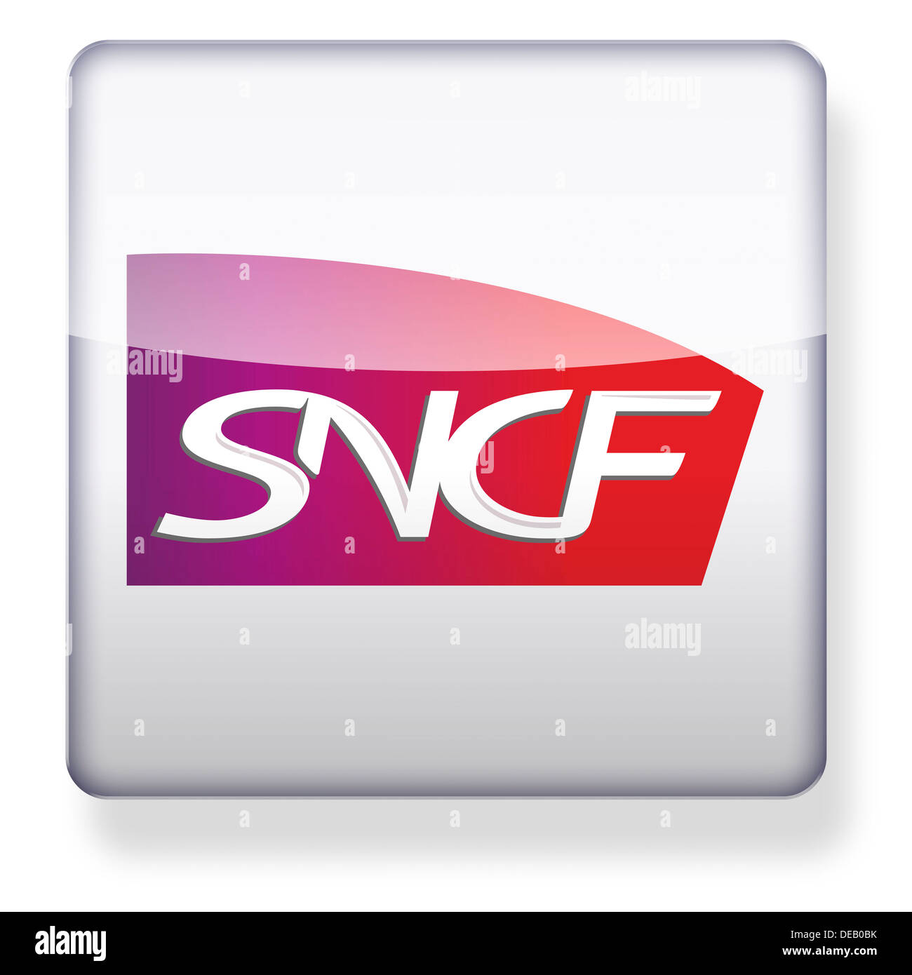 SNCF logo come l'icona di un'app. Percorso di clipping incluso. Foto Stock
