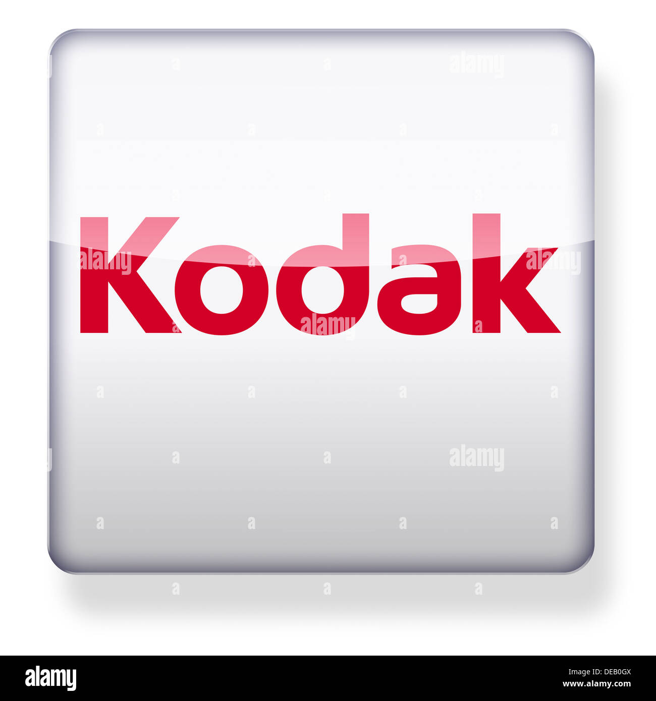 Il logo Kodak come l'icona di un'app. Percorso di clipping incluso. Foto Stock